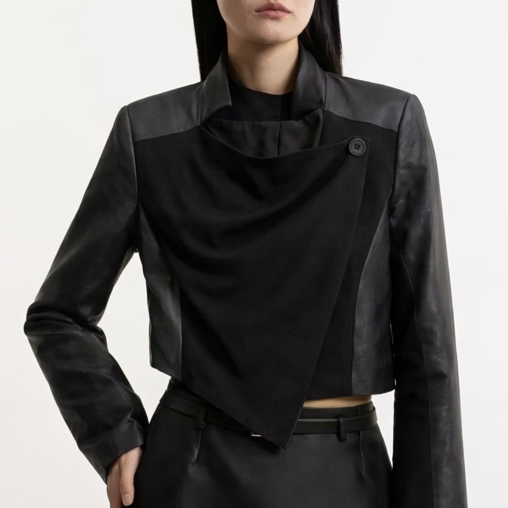 Karen Millen Black Blazer Moto Jacket US Size 4